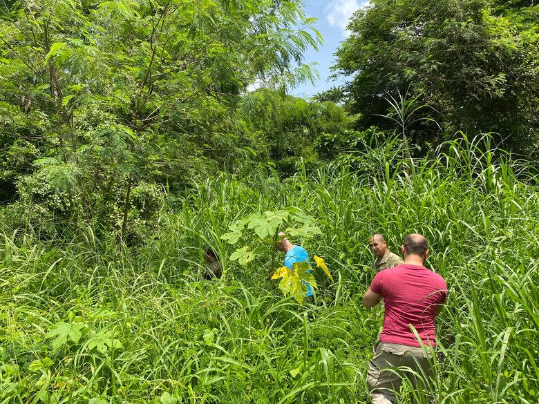 Filipino Army Lt. Inna Vier, a guide, takes the Forward Engineer Support Team-Advance team from Mobile, Ala., through the drop zone and training area at Fort Magsaysay in the Philippines on July 14, 2022. The FEST-A Team received field training at Fort Magsaysay to help prepare them for an upcoming deployment. (Courtesy)