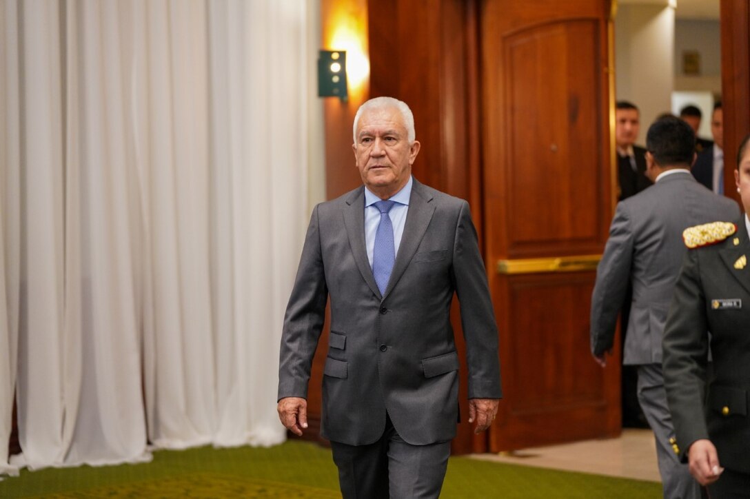 Ecuador’s Minister of Defense Gen. Luis Eduardo Lara Jaramillo, arrives for opening ceremony of the South American Defense Conference 2022 (SOUTHDEC 22).