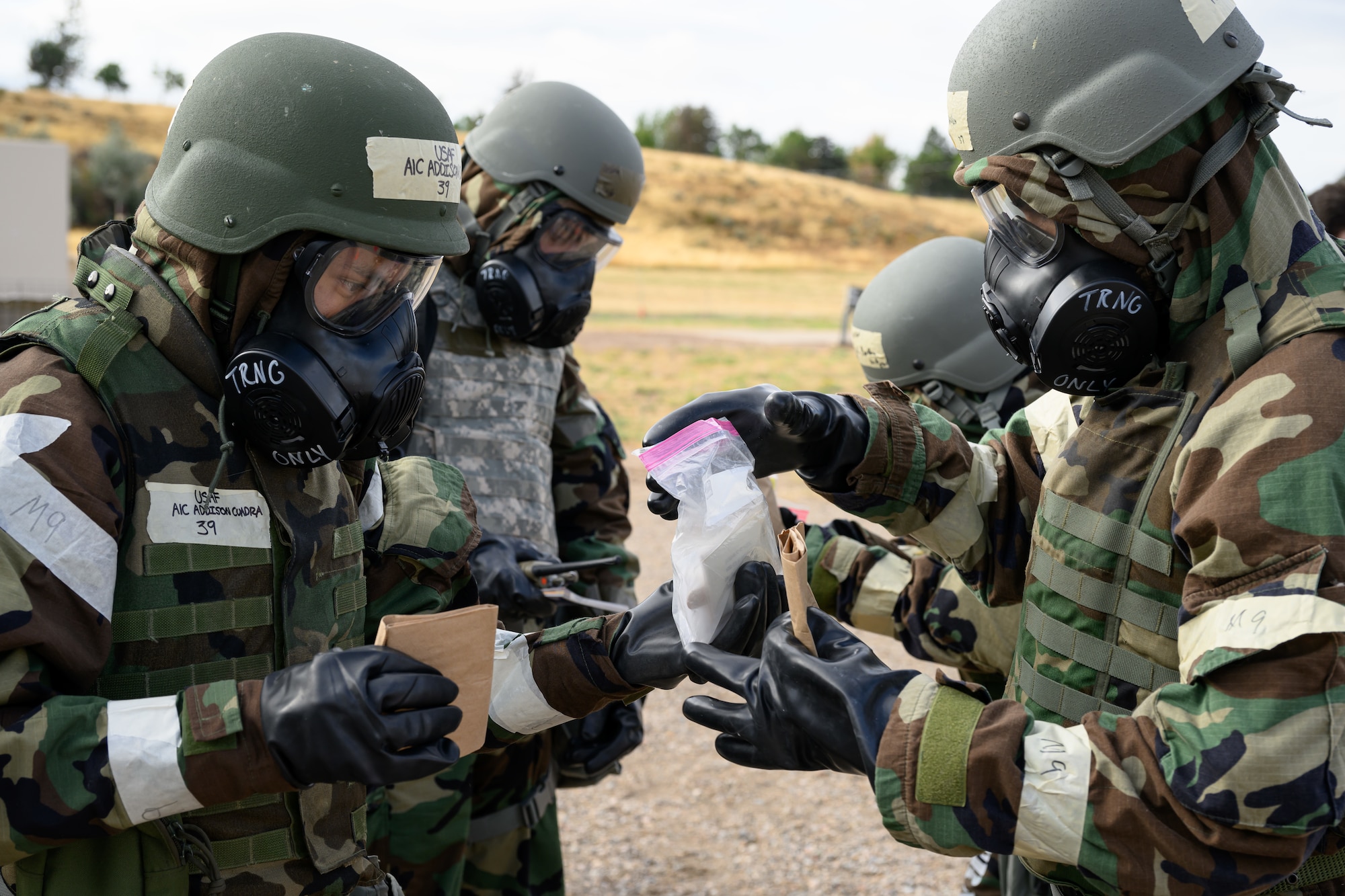 Airmen conduct decontamination procedures during a Phase 2 exercise at Hill Air Force Base, Utah, Sept 14, 2022.