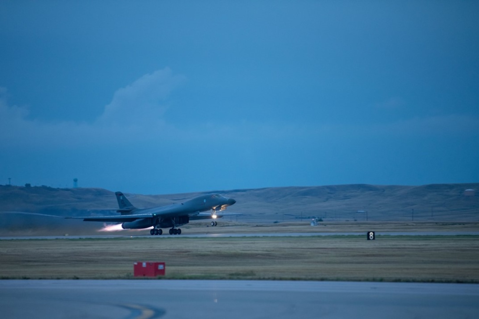 A B-1B Lancer departs Ellsworth Air Force Base, S.D., on a CONUS-to-CONUS mission, Sept. 10, 2022.