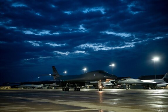A B-1B Lancer departs Ellsworth Air Force Base, S.D., on a CONUS-to-CONUS mission into the Indo-Pacific region, Sept. 10, 2022.
