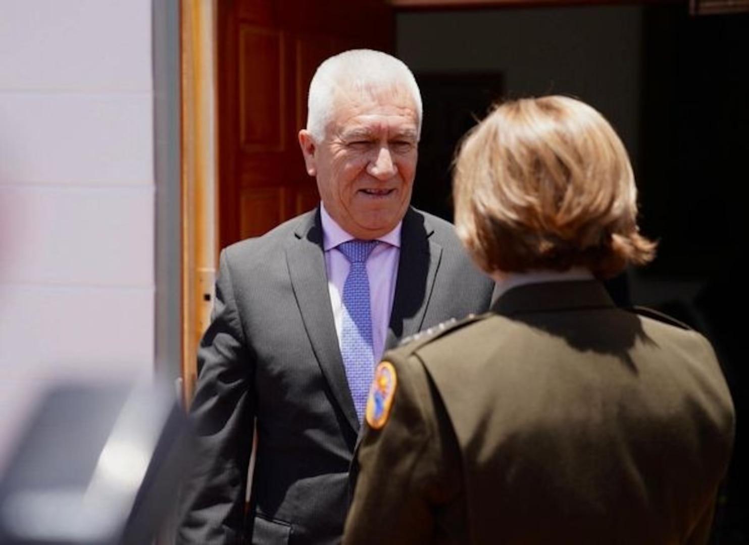 U.S. Army Gen. Laura J. Richardson, the commander of U.S. Southern Command  meets with Ecuador's Minister of Defense Gen. Luis Eduardo Lara.