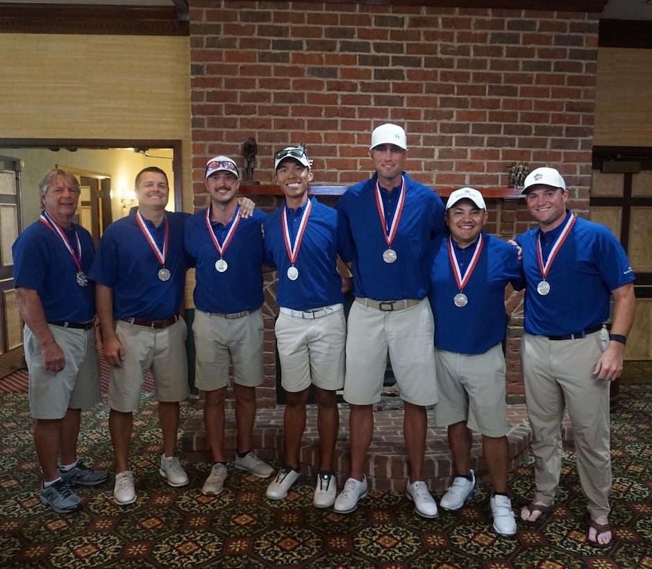 Air Force men capture team silver during the 2022 Armed Forces Golf Championship hosted by Army at Fort Belvoir, Virginia.  Championship features teams from the Army, Marine Corps, Navy (with Coast Guard players), and Air Force (with Space Force players).  Department of Defense Photo by Mr. Steven Dinote - Released.