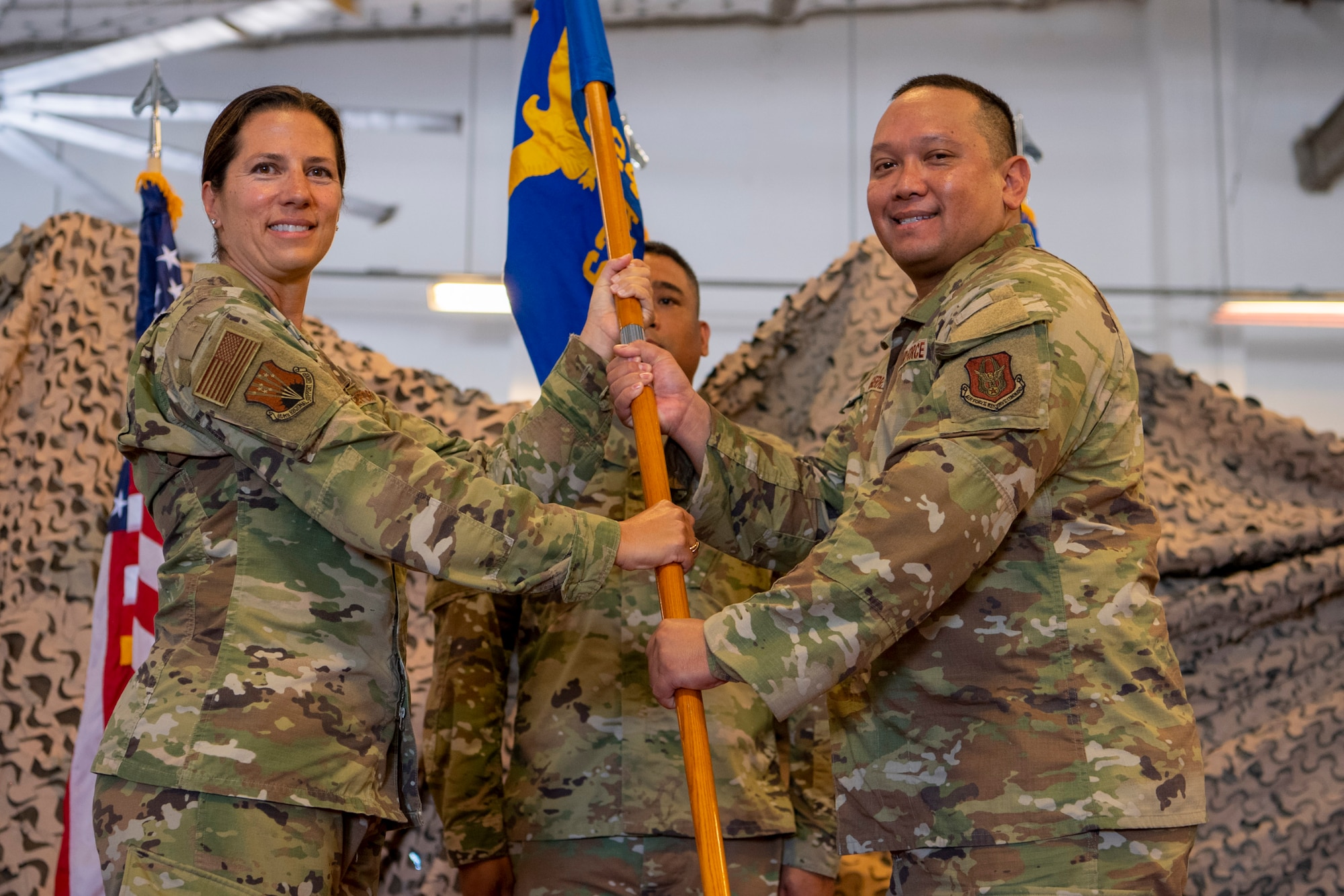 Maj. Benjamin G. Guerrero is the new 44th Aerial Port Squadron commander. Guerrero took command of the 44th APS during an assumption of command ceremony held at Andersen Air Force Base Guam, Sept.10, 2022.