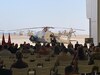 A new helicopter training landing pad at Muir Army Airfield is dedicated to Chief Warrant Officer 3 Matthew Ruffner and Chief Warrant Officer 2 Jarett Yoder during a ceremony in the Aviation Maintenance Instruction Building here.