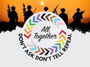 All Together Logo with Soldiers silhouetted in background