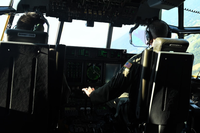 Pilots from the 193rd Special Operations Group fly an EC-130J Commando Solo aircraft during their final training flight in Middletown, Pennsylvania, Sept. 17, 2022. Airmen from the 193rd Special Operations Wing brought to a close a 54-year chapter in unit history as one of the three Commando Solo aircraft delivered its final broadcast during the Lancaster Community Days Air Show event.