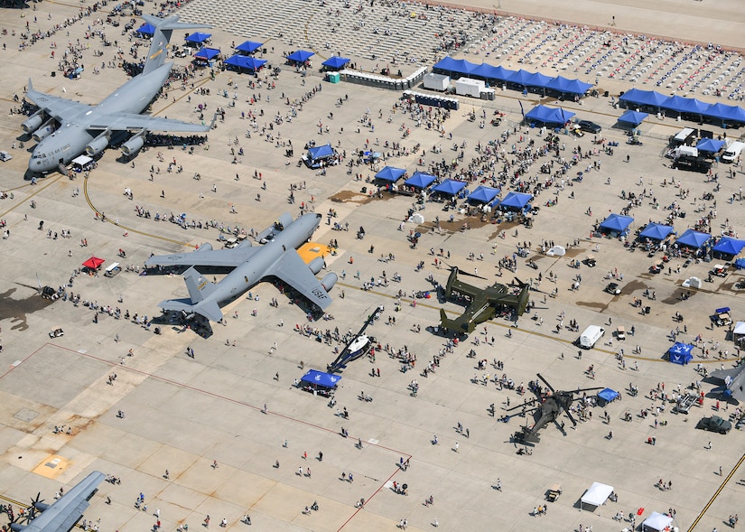 Attendees visit the Joint Base Andrews 2022 Air and Space Expo at JBA, Md., Sept. 18, 2022.