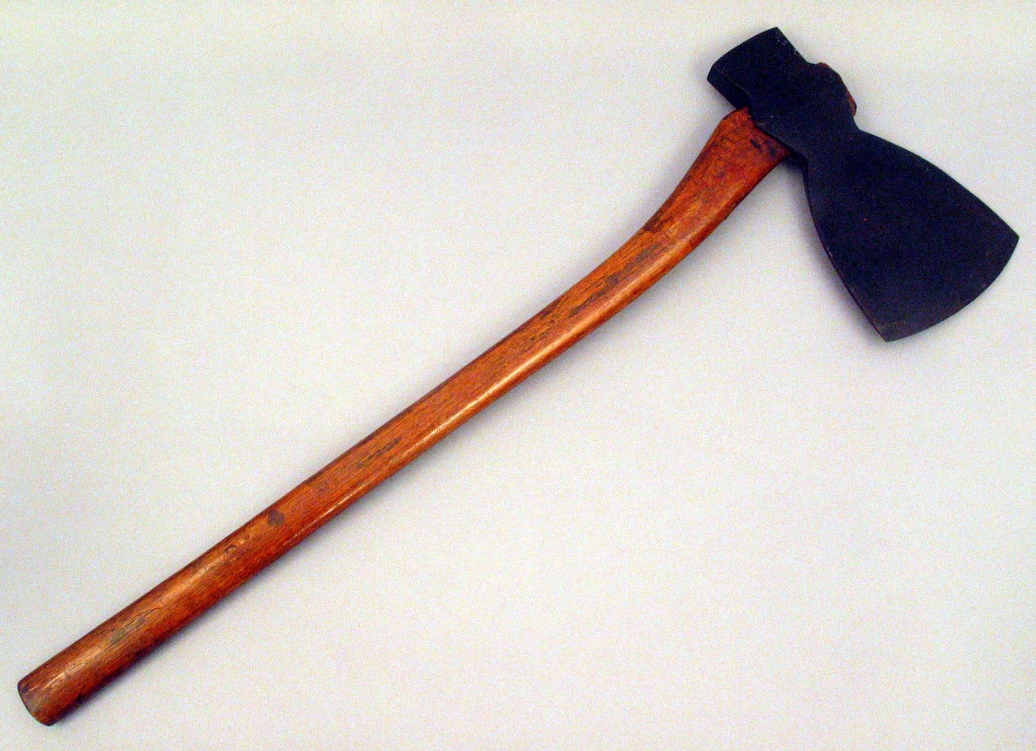 Broad axe used by Jacob Sibley in the construction of USS Constitution; wooden handle is a replacement. Naval History & Heritage Command Detachment Boston.