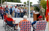 The Adjutant General of the Missouri National Guard, Maj. Gen. Levon Cumpton talks provides information about Amendment Five during remarks at dedication ceremony in Raytown on 17 September, (Missouri Army National Guard photo by Cdt. Sarah Bradbury).