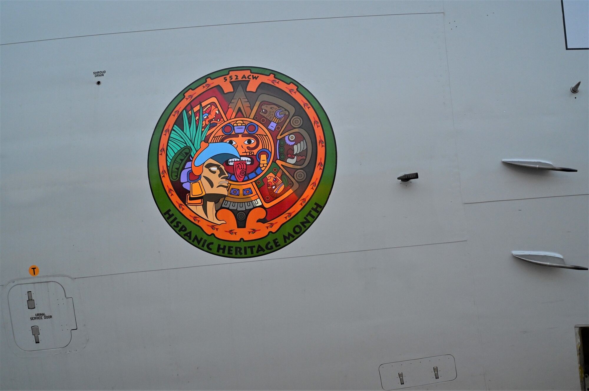 Hispanic Heritage emblem on plane