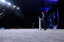 Air Force Chief of Staff Gen. CQ Brown, Jr. delivers a keynote address on the state of the Air Force during the 2022 Air and Space Forces Association’s Air, Space and Cyber Conference in National Harbor, Md., Sept. 19, 2022. (U.S. Air Force photo by Eric Dietrich)