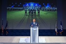 Air Force Chief of Staff Gen. CQ Brown, Jr. delivers a keynote address on the state of the Air Force during the 2022 Air and Space Forces Association’s Air, Space and Cyber Conference in National Harbor, Md., Sept. 19, 2022. (U.S. Air Force photo by Eric Dietrich)
