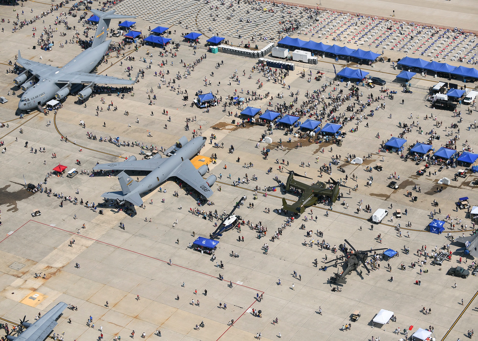 Attendees visit the Joint Base Andrews 2022 Air and Space Expo at JBA, Md., Sept. 18, 2022.