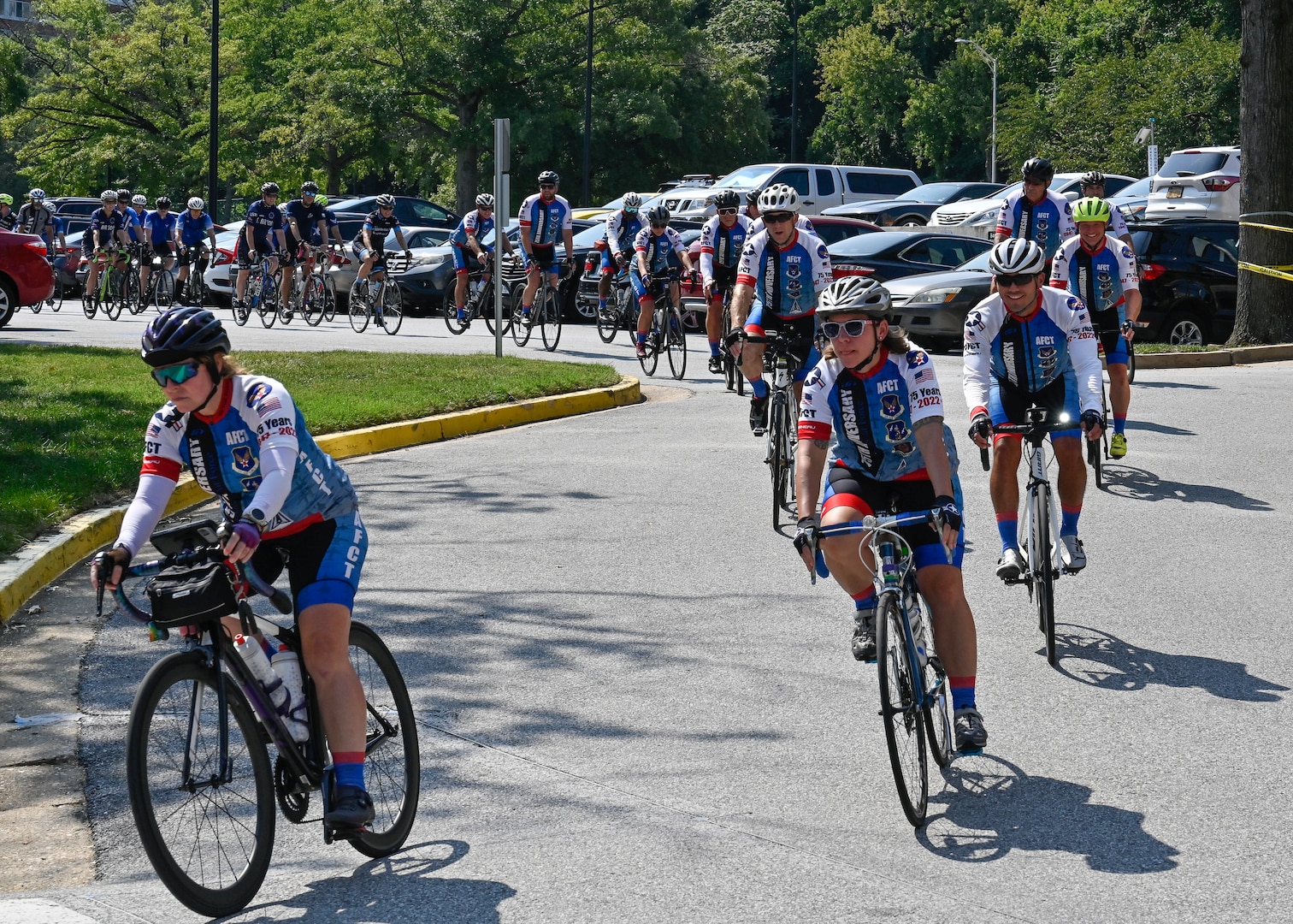 female cyclists riding bikes