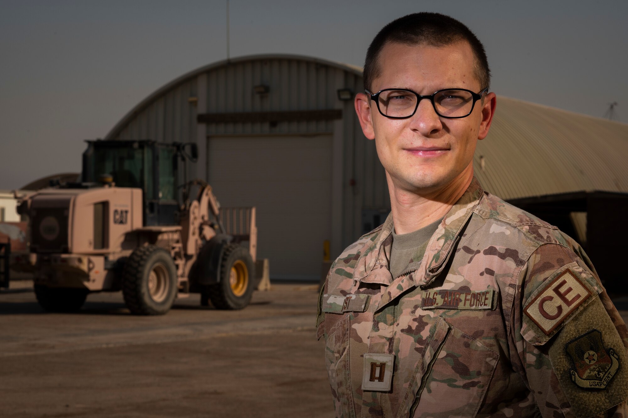 U.S. Air Force Capt. Peter Last, 386th Expeditionary Civil Engineer Squadron officer-in-charge of civil engineer operations, utilized his team to quickly stand up a mission capable location and enable flying operations by keeping equipment like the Mobile Aircraft Arresting System operational, or by building Entry Control Points for the 386th Expeditionary Security Forces Squadron, during Operation Agile Spartan III at an undisclosed location, September 13, 2022. This exercise tested how Airmen can demonstrate their Agile Combat Employment capabilities, deploying a small and efficient team anywhere in the world, at any time, to stand up a functioning air base and necessary facilities to a mission capable status as quickly as possible. Once stood up, a key function of the 386th ECES is to maintain functional operations for each team at the location by doing any repairs if needed. (U.S. Air Force photo by Staff Sgt. Dalton Williams)