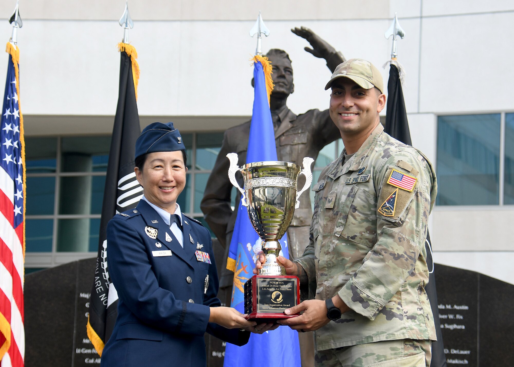 Los Angeles Air Force Base held a remembrance event for National POW/MIA Recognition Day that began on Sept. 15 and ended on Sept. 16 with a 54 mile torch run and wreath laying ceremony.