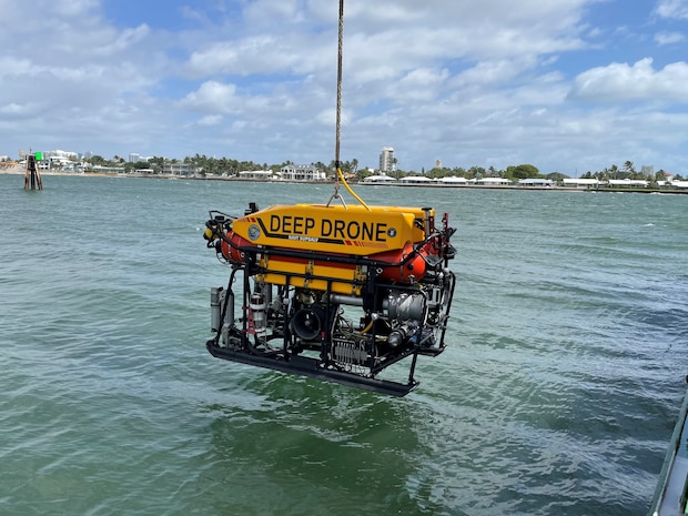 Deep Drone 8000 file image conducting pre-operations wet testing in Fort Lauderdale, Florida.