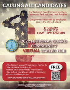 Come one, come all on September 22 - Career seeking National Guard servicemembers, retirees, and their families!
