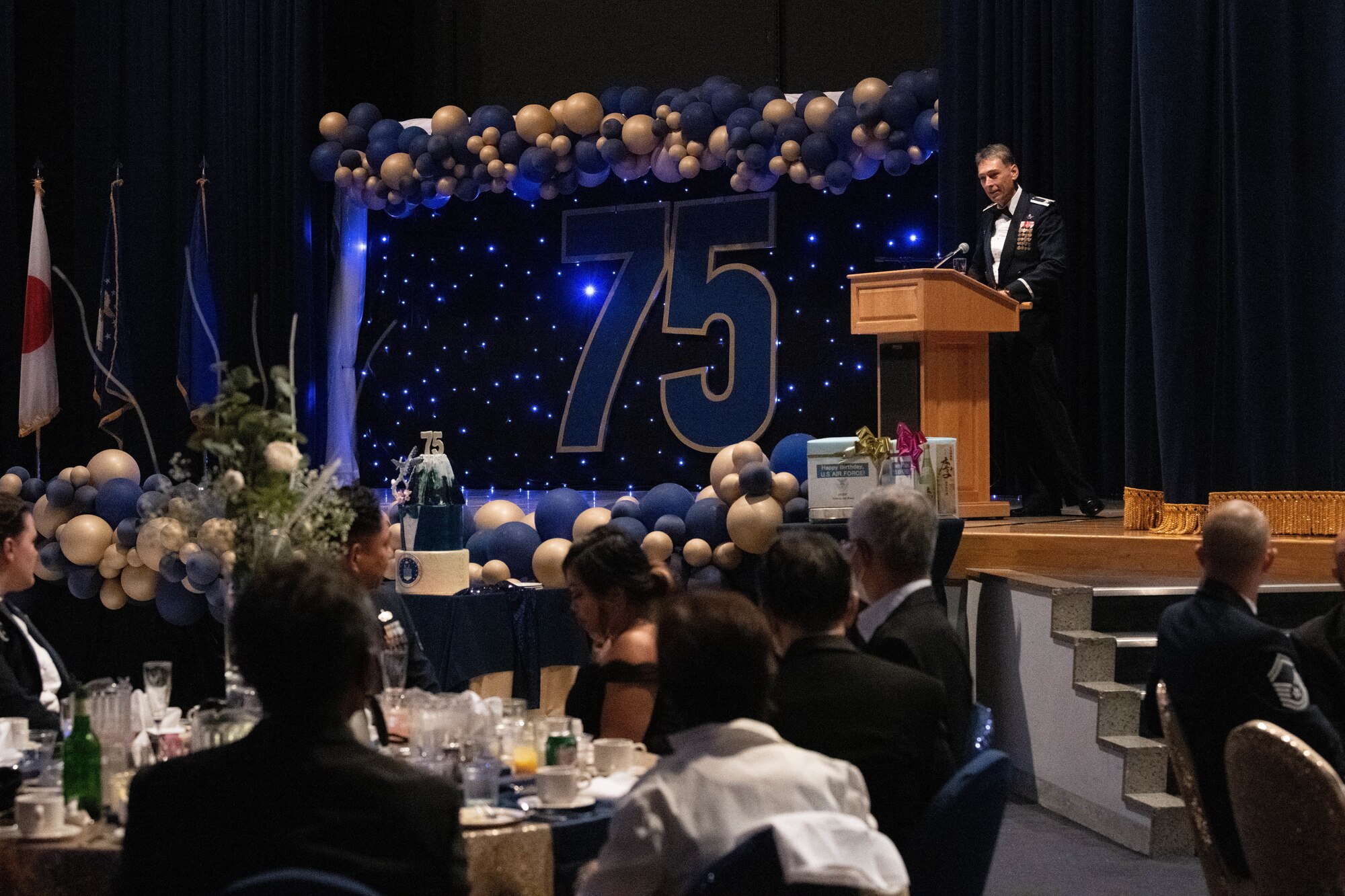 Commander gives opening remarks during Yokota’s Air Force Ball