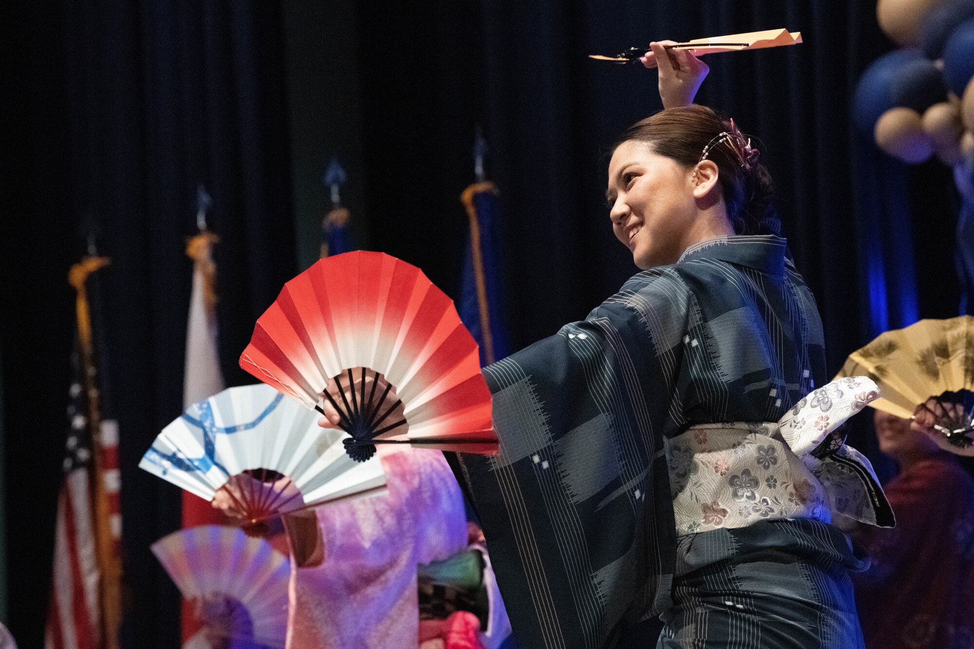 Yokota Tanabata Dancers perform a dance in a traditional Japanese Yukata