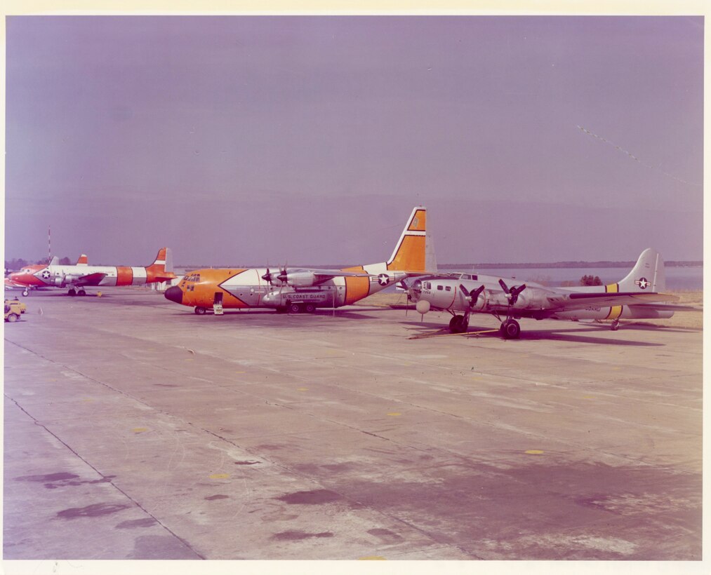 Boeing PB-1 & Lockheed HC-130 -- Last PB-1 and the USCG's "first" Lockheed HC-130 at CG AIRSTA Elizabeth City, NC.