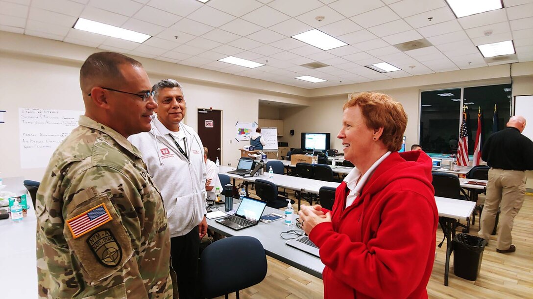 The U. S. Army Corps of Engineers has received FEMA Mission Assignments (MAs) for Regional Activation and Temporary Emergency Power in response to Hurricane Fiona.  Emergency Personnel from the U.S. Army Corps of Engineers, Jacksonville District has deployed a Temporary Emergency Power Planning and Response Team, Soldiers from the 249th Engineer Battalion, team leaders and assistant team leaders, as well as subject matter experts in logistics, temporary power, infrastructure assessment and debris. (USACE photo by Luis Deya.)