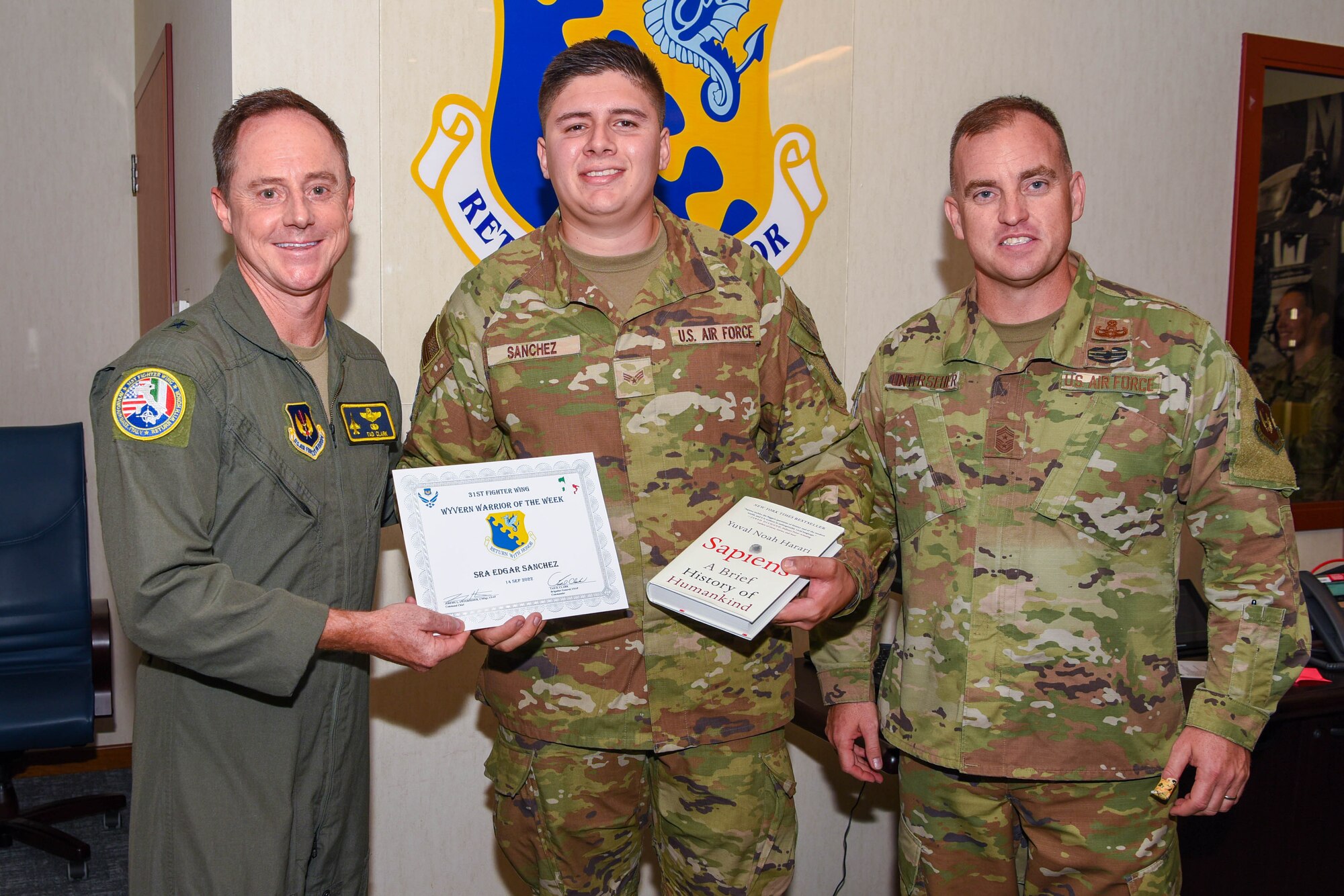 This week’s Wyvern Warrior of the Week is Senior Airman Edgar Sanchez, 606th Air Control Squadron vehicle maintenance technician and a Farmersville, California native.

Sanchez has been part of team Aviano for three years and has accomplished many things in his time here. 

He led a team of five Airmen from different career fields to aid the 31st Civil Engineer Squadron in their response to an Aviano AB water outage. His team responded after-hours and worked late to prepare and position five water buffalos which ensured the base populace had access to potable water.

Sanchez also showcased his innovativeness by fabricating four forklift pintle hook towing adapters. This solution averted the need to train personnel on unfamiliar towing equipment, ensuring the unit had the ability to rapidly move equipment using only forklifts. 

The fabricated adapters saved $6,000 in commercial procurement costs, and ultimately proved their worth during the reception of 17 truckloads of equipment and materiel from deployed locations in Europe, with no external support required.
 
Before joining the military, Sanchez was a certified structural welder and pipefitter. He then made a decision that would set him up for the future and help provide for his family.

“Deciding to join the military was a defining moment for me,” said Sanchez. “That choice set me on a path of financial stability and gave me the ability to provide the life I wanted for my family.”

Keep doing great things, Sanchez! We’re glad you’re part of Wyvern Nation!