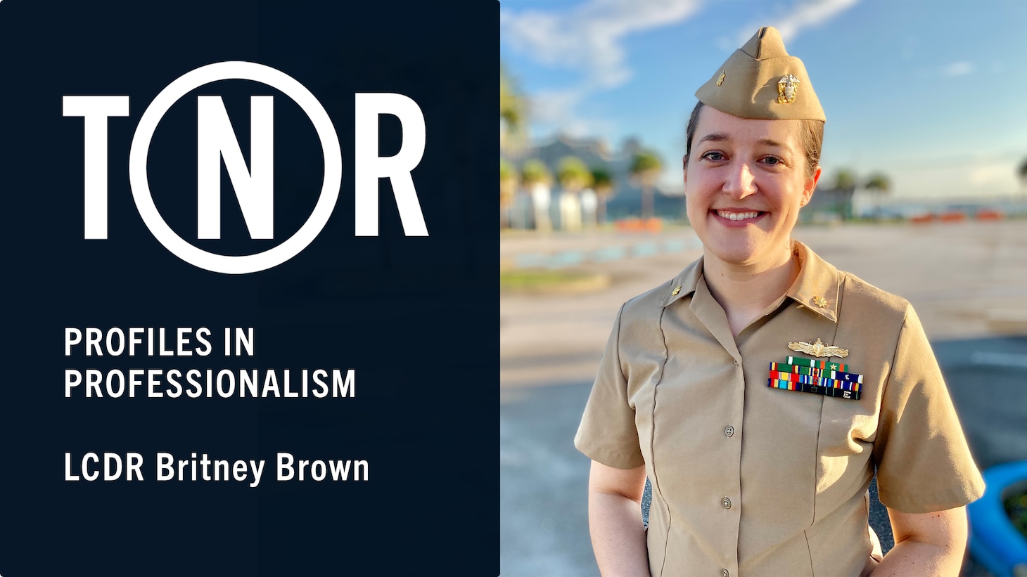 LCDR Britney Brown poses for TNR photo.