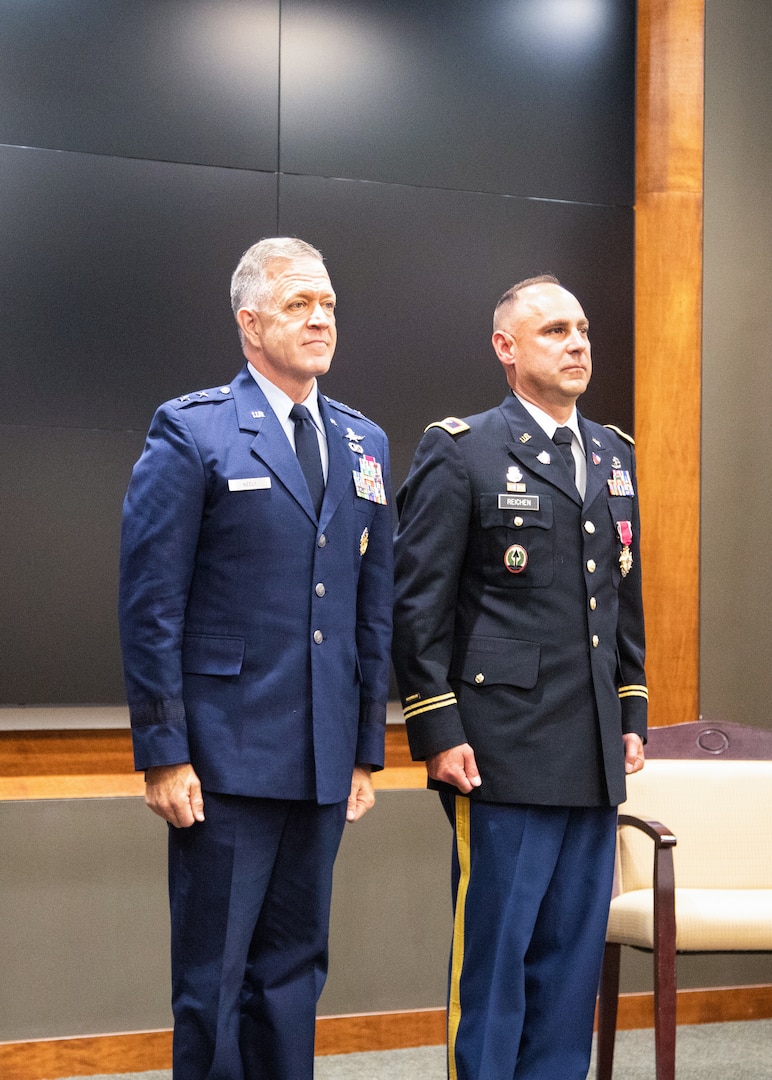 Family, friends and colleagues gathered at the Illinois Military Academy's auditorium Sept. 17, to celebrate the career of Col. Daniel Reichen and wish him well in future endeavors.
