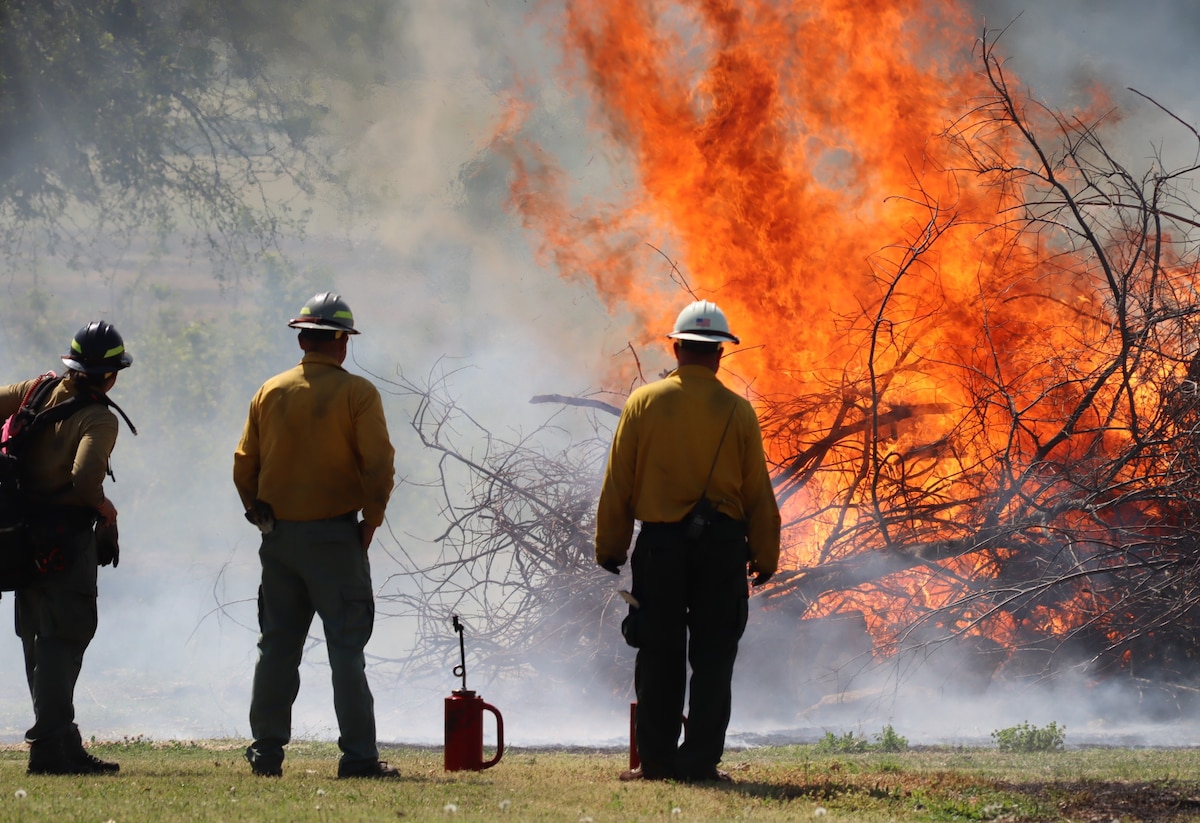 firefighters pose for photo