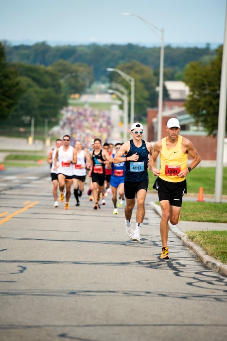 Runners participate in the 2022 Air Force Marathon at Wright-Patterson Air Force Base, Ohio, Sept. 17, 2022. More than 8,500 runners and 1,500 volunteers from all 50 states and 18 different countries came out to run in the race’s 26th year. (U.S. Air Force photo by Hannah Carranza)