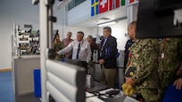 U.S. and U.K. government and military leaders visit a QinetiQ range control facility, Sept. 7, 2022, prior to a demonstration during Exercise Atlantic Thunder 2022 in the Hebrides Islands, Scotland.