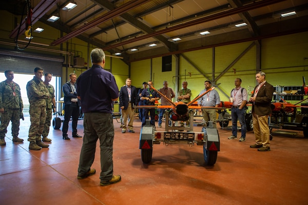 U.S. and U.K. government and military leaders visit the QinetiQ Rangehead facility, Sept. 7, 2022, prior to a demonstration during Exercise Atlantic Thunder 2022 in the Hebrides Islands, Scotland.