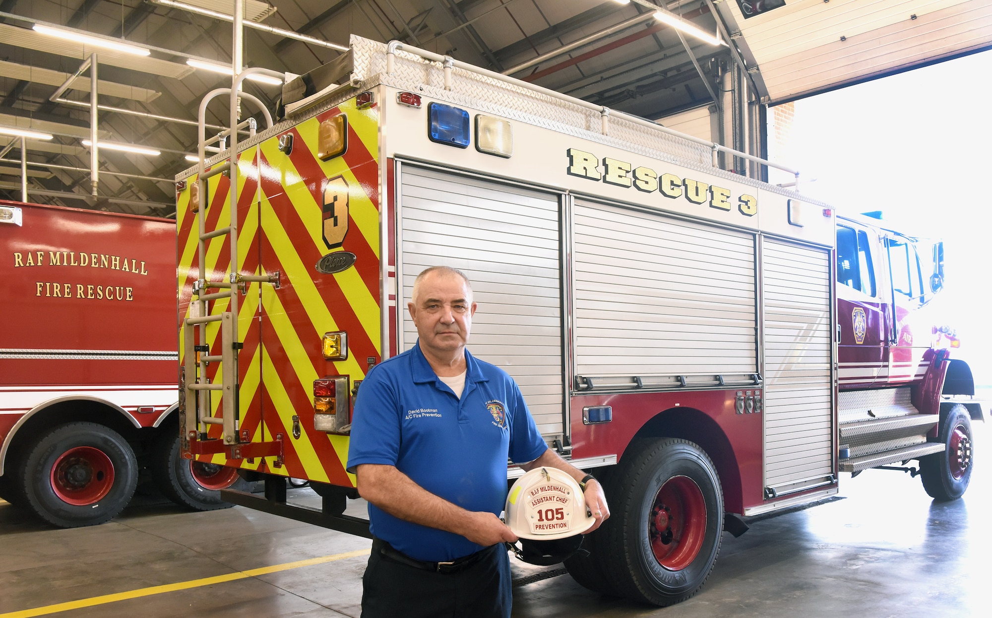 Dave Bootman, 100th Civil Engineer Squadron Fire Department assistant chief of fire prevention, had just got off of a 24-hour-shift at RAF Mildenhall Fire Department when he heard the news that a plane had hit the World Trade Center Sept. 11, 2001. Twenty-one years on, he shared his memories of that fateful day. (U.S. Air Force photo by Karen Abeyasekere)