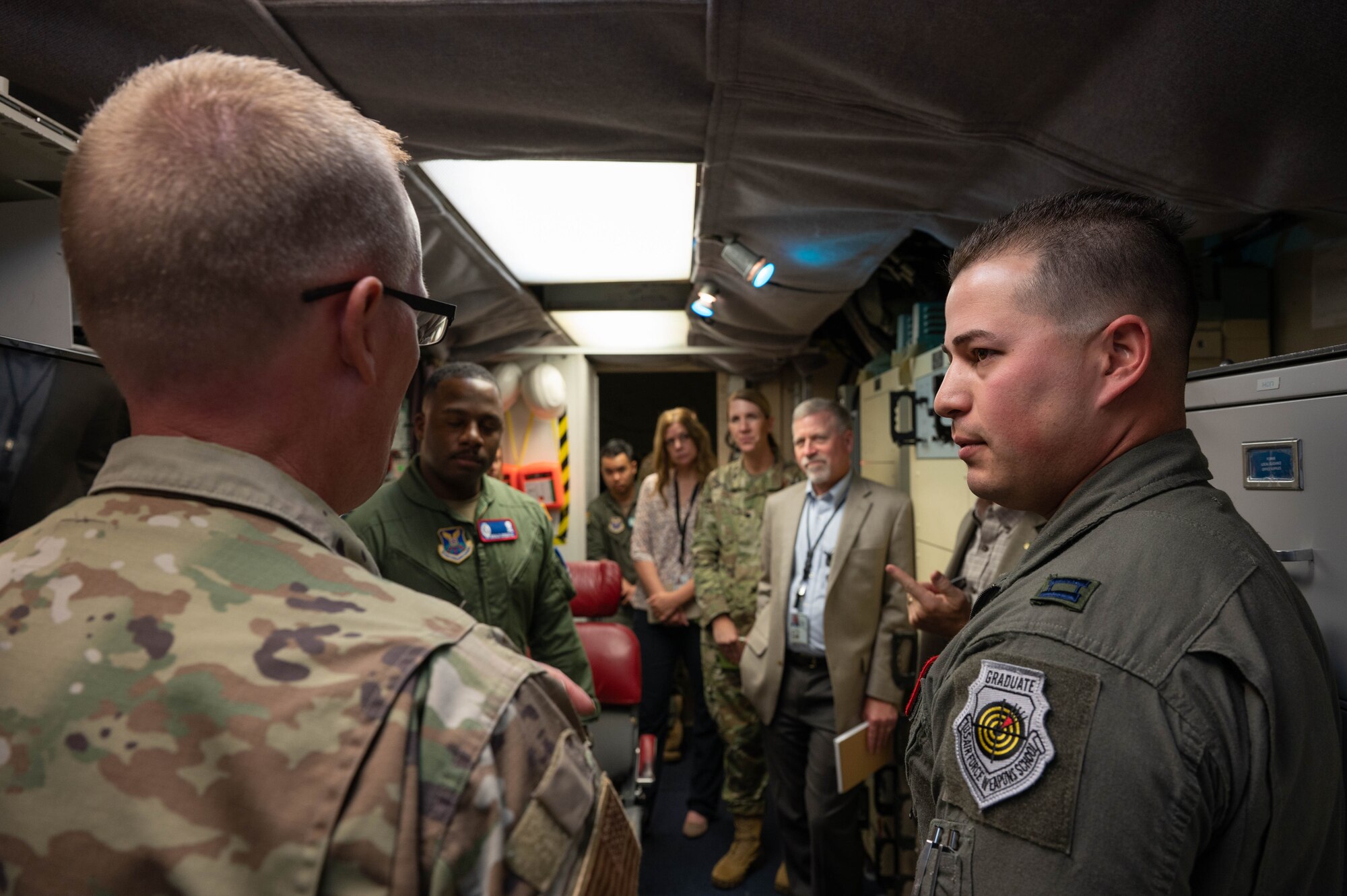 A distinguished visitor tours the Echo-01 MAF and LCC.