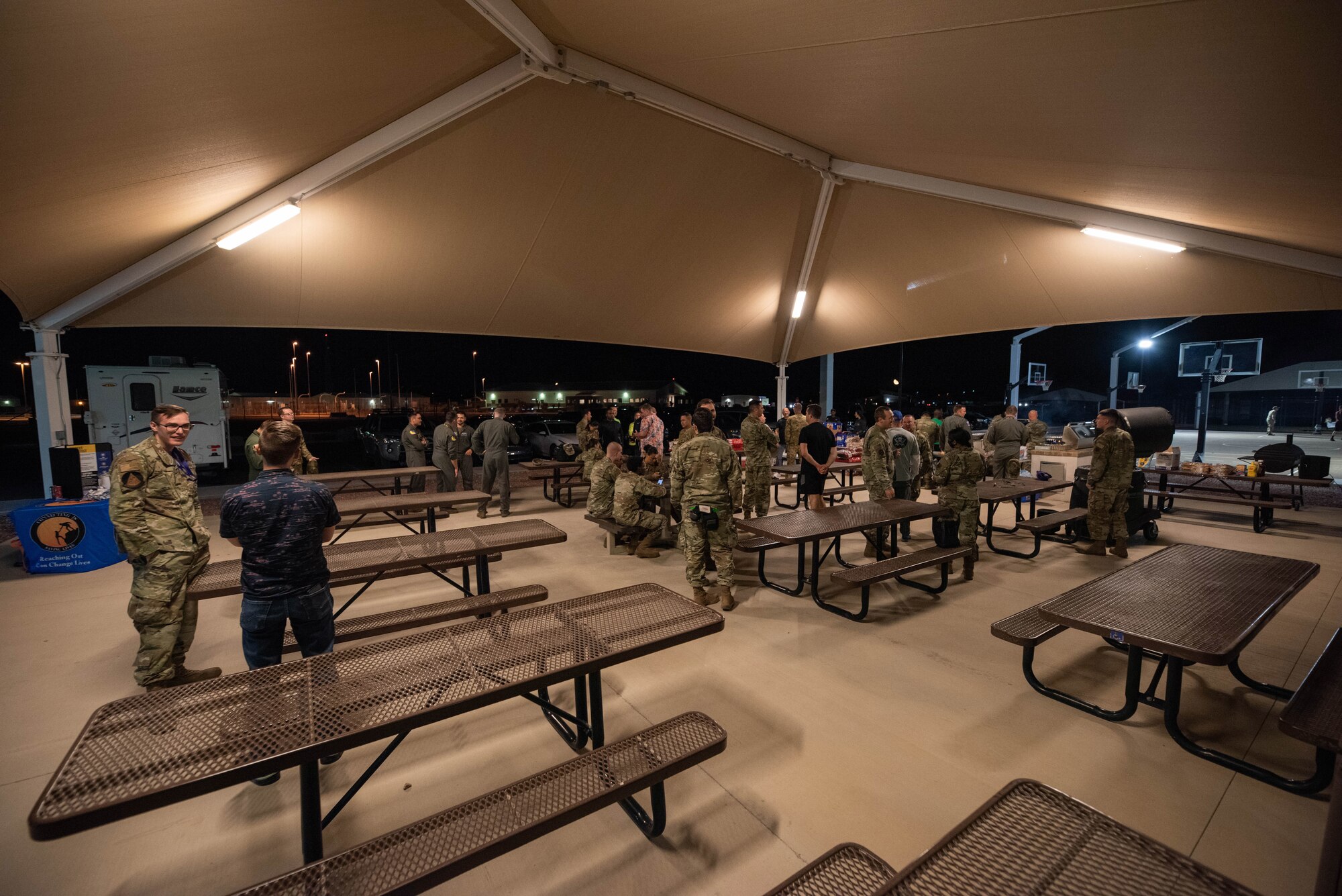Airmen attended a late night barbecue hosted by wing leadership.