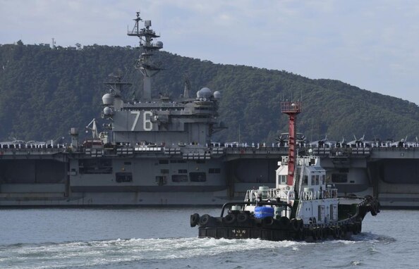 USS Ronald Reagan arrives in Busan for first time since 2017