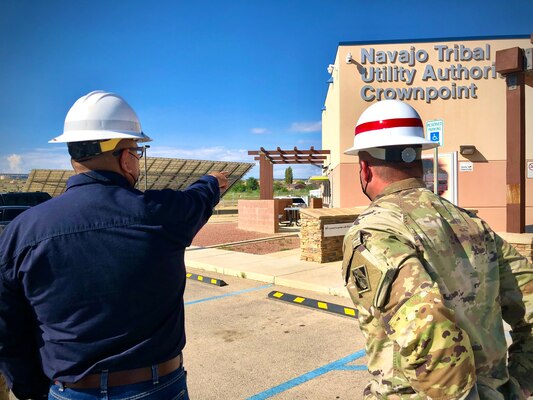 Soldiers assigned to the 249th Engineer Battalion conduct a facility power assessment in the Navajo Tribal Utility Authority area of operations, August 25, 2022. The prime power experts split into two teams and covered nearly 22,000 square miles and assessed more than 50 facilities over five days to help identify ways to improve the power reliability and sustainability in Navajo Nation.