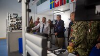 U.S. and U.K. government and military leaders visit a QinetiQ range control facility, Sept. 7, 2022, prior to a demonstration during Exercise Atlantic Thunder 2022 in the Hebrides Islands, Scotland.