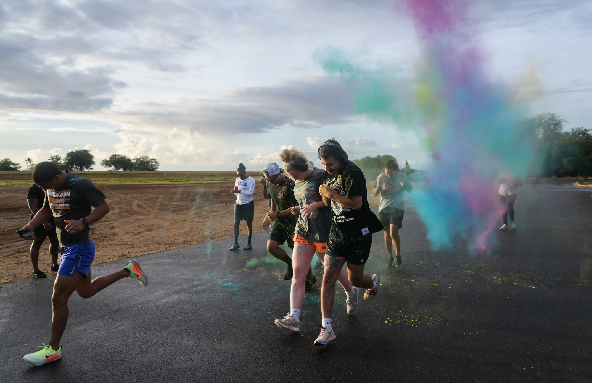 Runners begin the 5K Fun Run at Joint Base Pearl Harbor-Hickam, Hawaii, Sept. 23, 2022. The run was held in support of Suicide Prevention Month. (U.S. Air Force photo by Staff Sgt. Alan Ricker)