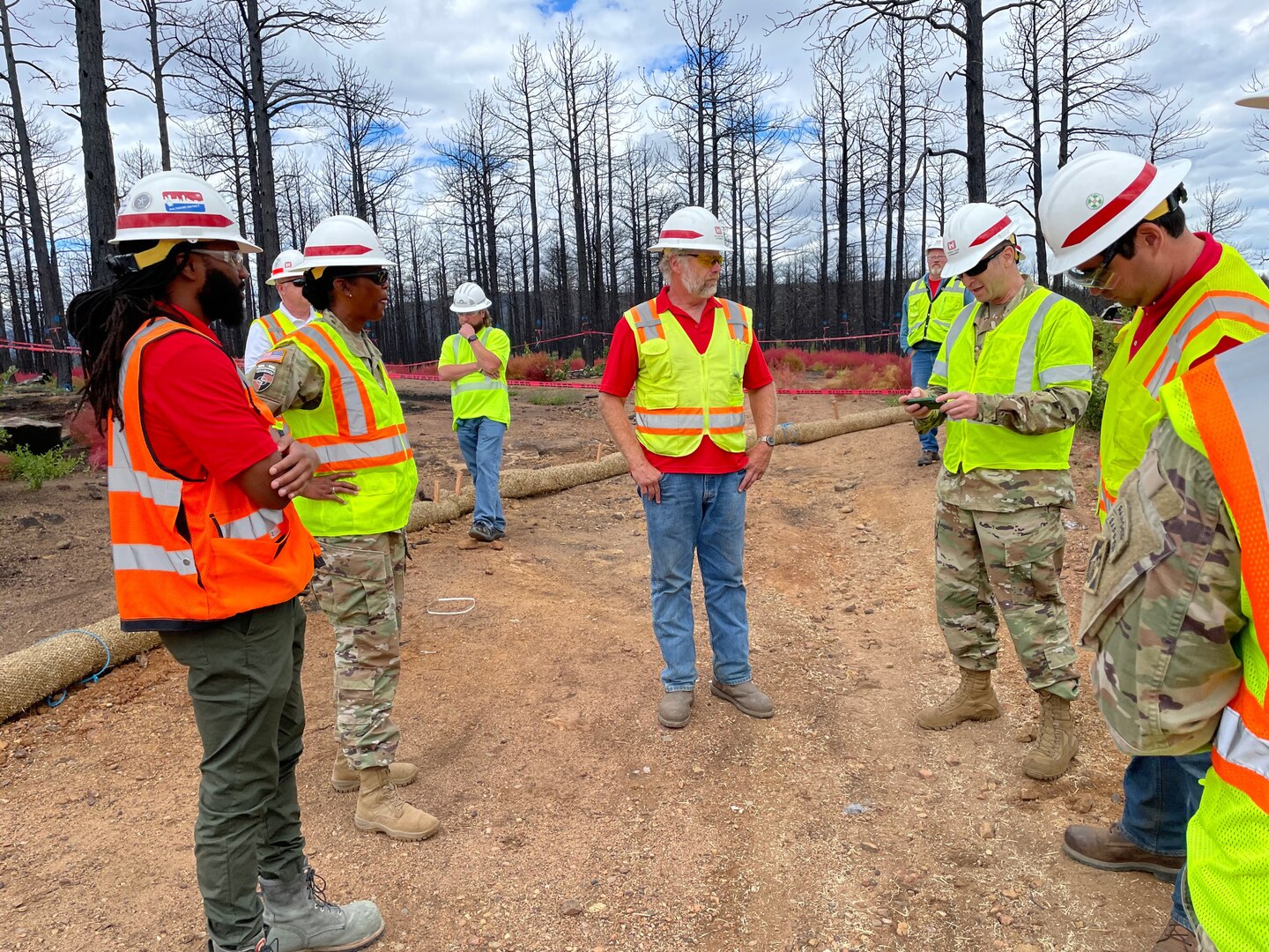 USACE SPD Commander Col. Antoinette Gant meets some of the Private Property Debris Removal team, Sept. 21, 2022.