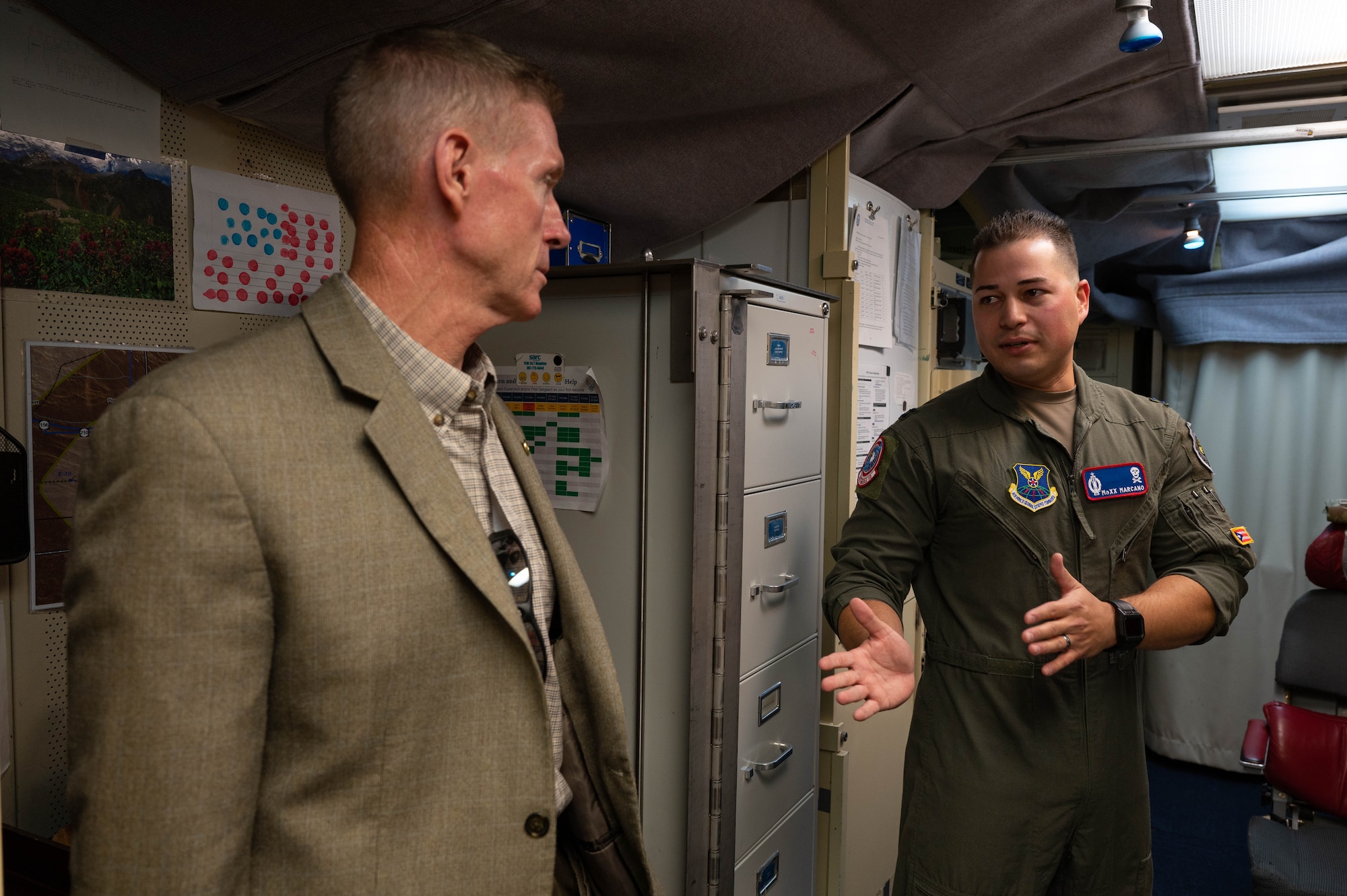 A distinguished visitor tours the Echo-01 MAF and LCC.