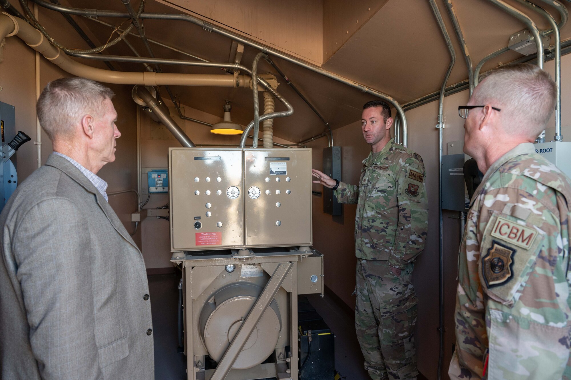 A distinguished visitor tours the Echo-01 MAF and LCC.