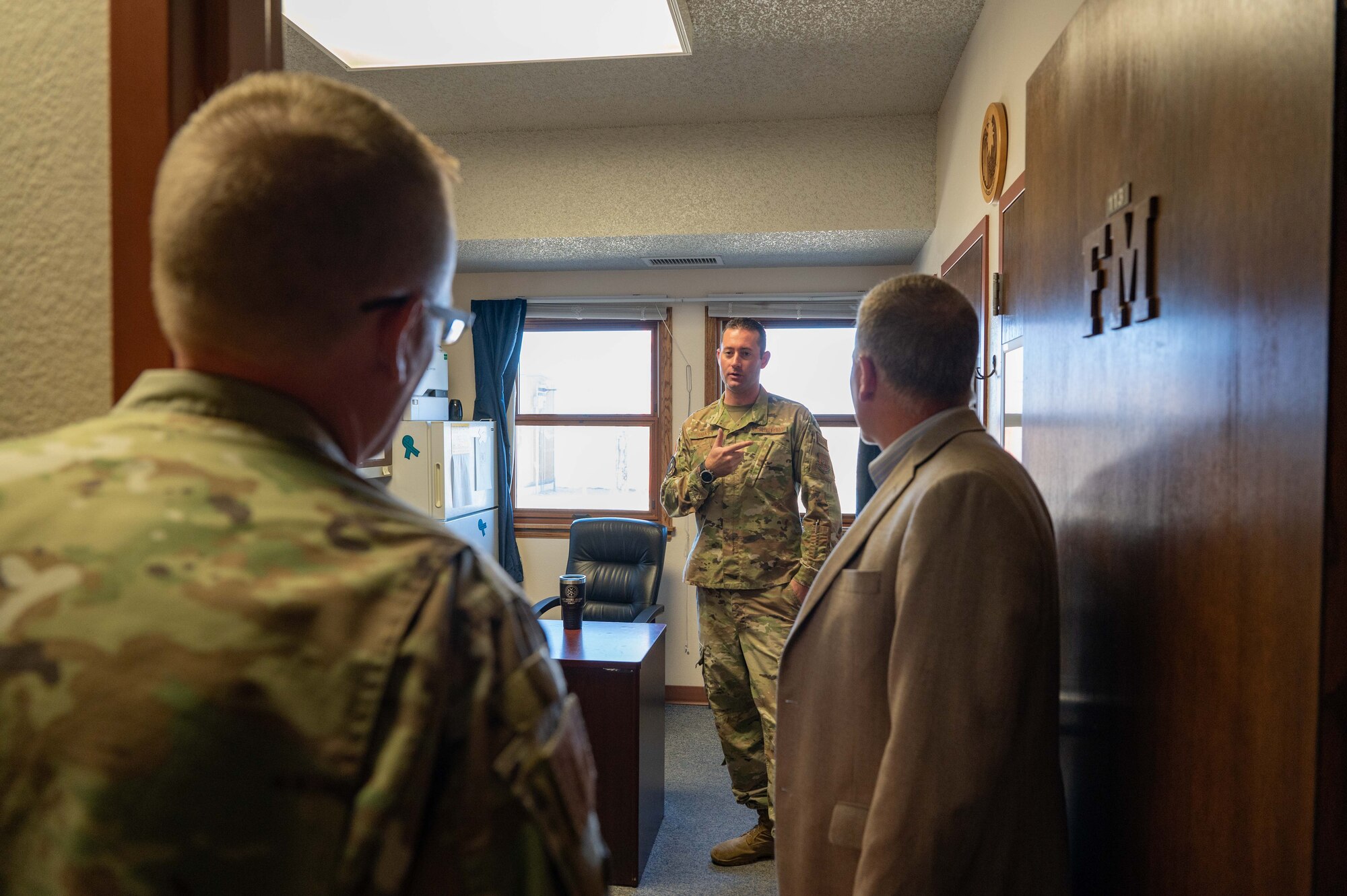 A distinguished visitor tours the Echo-01 MAF and LCC.