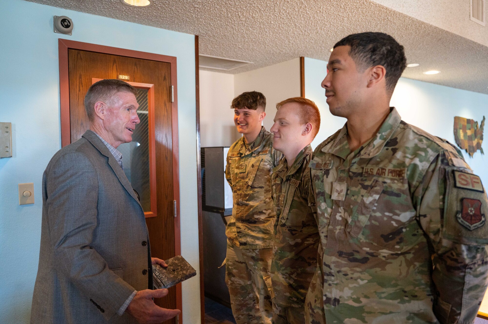 A distinguished visitor tours the Echo-01 MAF and LCC.