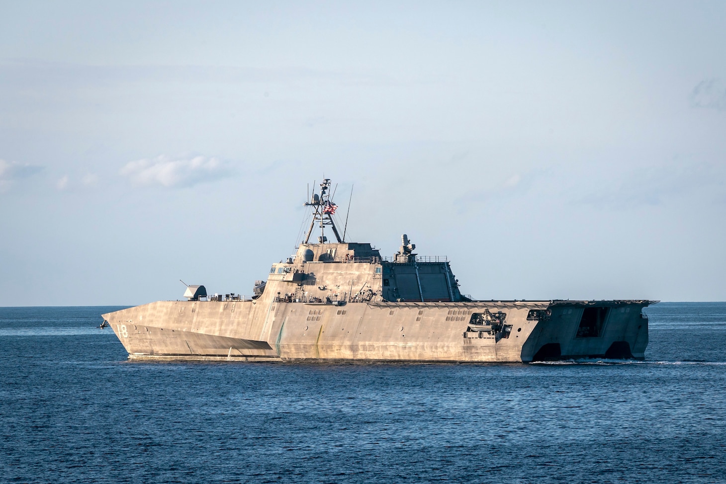ARAFURA SEA (Sept. 20, 2022) The Independence-variant littoral combat ship USS Charleston sails in the waters off Northern Australian during the Royal Australian Navy (RAN) Exercise Kakadu 2022 (KA22), Sept. 20, 2022. KA22 is the 15th iteration of the RAN’s flagship biennial regional maritime international engagement exercise, drawing together approximately 3000 personnel, 15 warships and more than 30 aircraft from 22 countries. (Photo courtesy of Royal Australian Navy LSIS Jarryd Capper)
