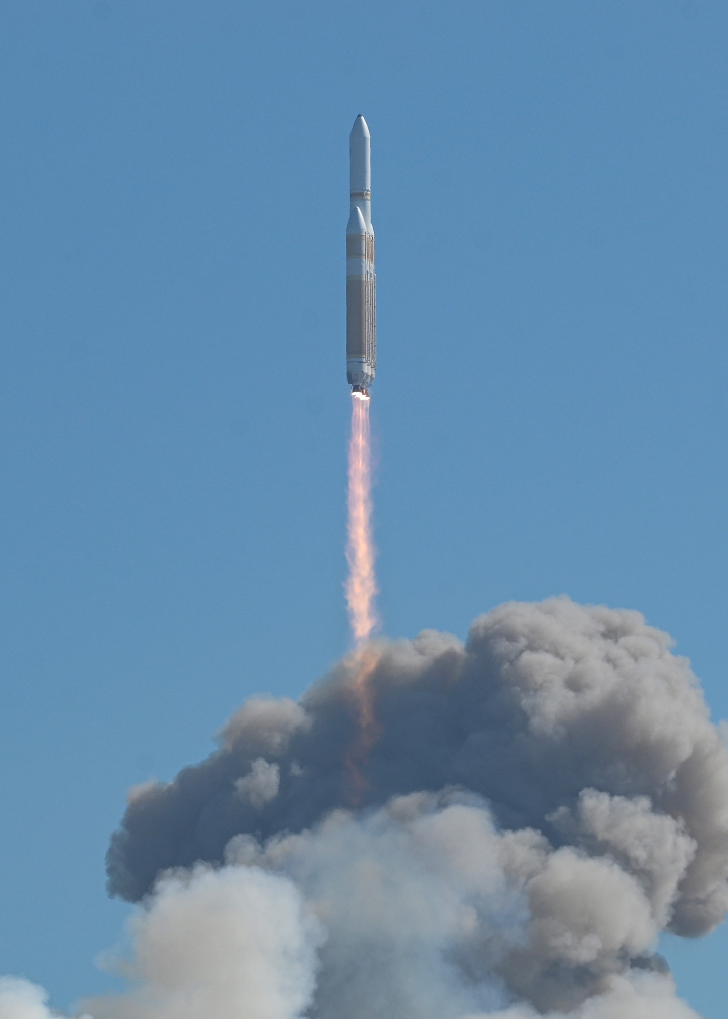 A rocket goes into the sky