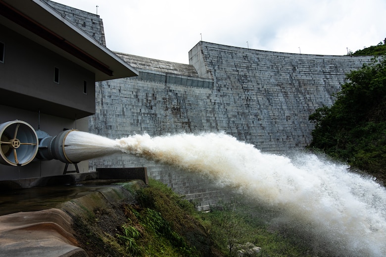 The Portugues Dam, Puerto Rico; according to the National Hurricane Center, the island was inundated by large amounts of rainfall, anywhere from 12 to 30 inches of rain.