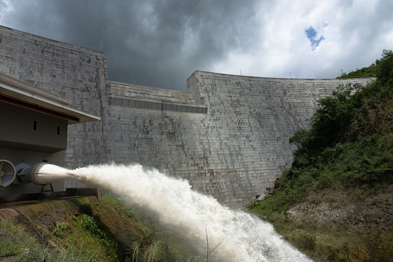 The Portugues Dam, Puerto Rico; according to the National Hurricane Center, the island was inundated by large amounts of rainfall, anywhere from 12 to 30 inches of rain.